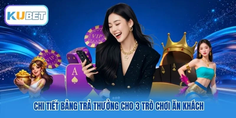 Chi tiết bảng trả thưởng cho 3 trò chơi ăn khách